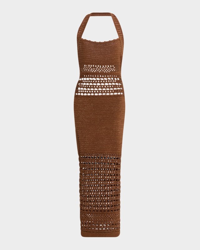 Jaycee Crochet Halter Midi Dress